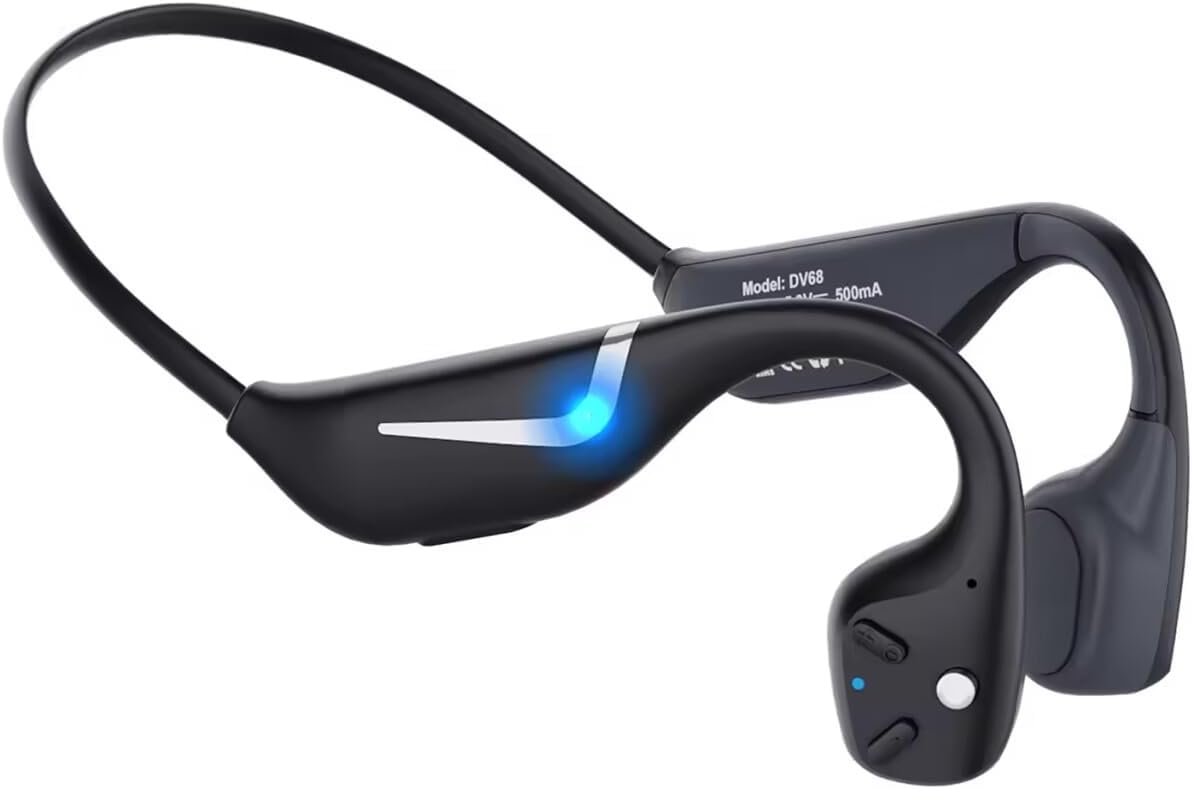 Prise casque DV68 à conduction osseuse, Bluetooth, prise casque ouverte avec microphone, étanchéité IP67