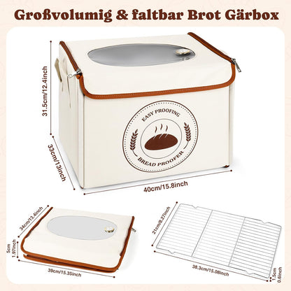 Bourske Brot Gärbox Sauerteig, Dreiseitenheizung mit Thermostat 42L