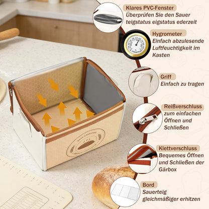 Bourske Brot Gärbox Sauerteig, Dreiseitenheizung mit Thermostat 42L