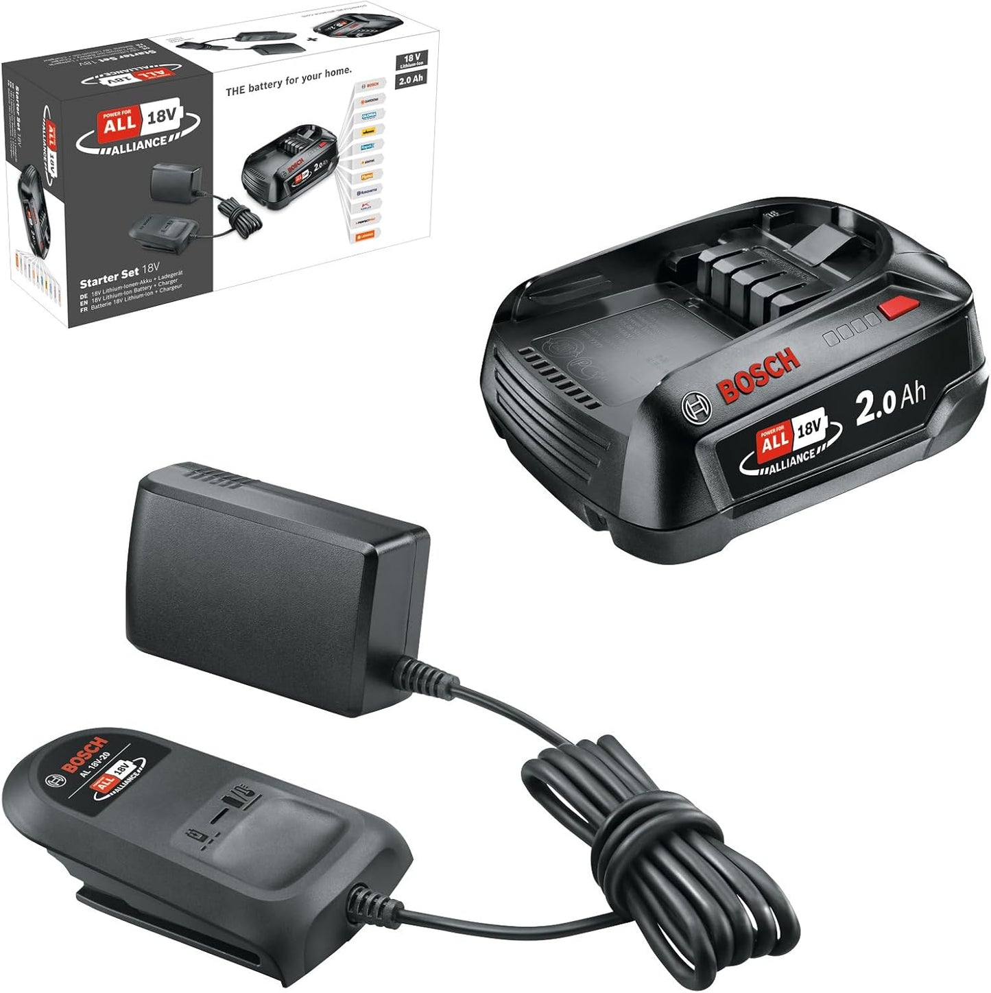 Bosch 18V Akku und Ladegerät 2.5Ah (18V Starter Set, Power for All)
