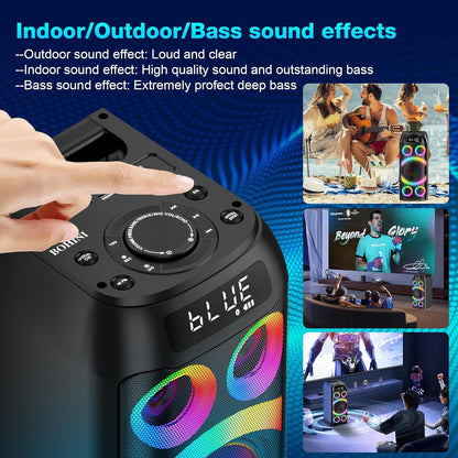Bohini Bluetooth-Lautsprecher, 160 W Spitze, leistungsstark, laut, Stereo-Sound,tiefer Bass