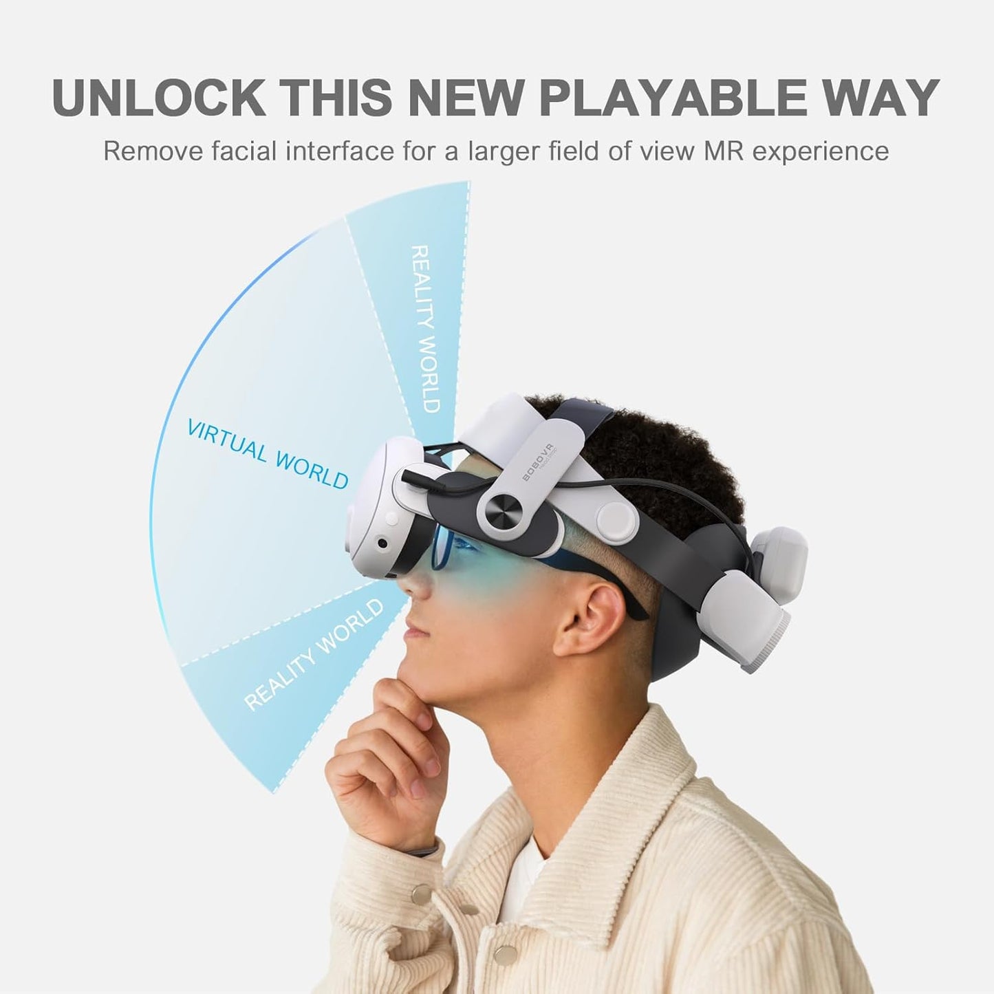 BOBOVR M3 Pro Strap mit Akku,Kompatibel mit Meta Quest 3/Quest 3S