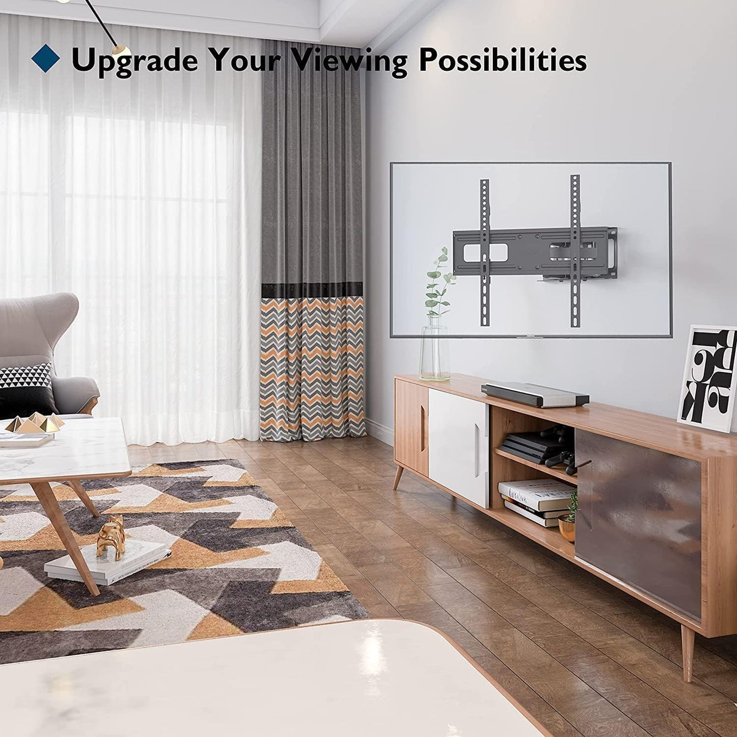 BONTEC TV Wandhalterung Schwenkbar Neigbar für 23-60 Zoll Flach & Curved