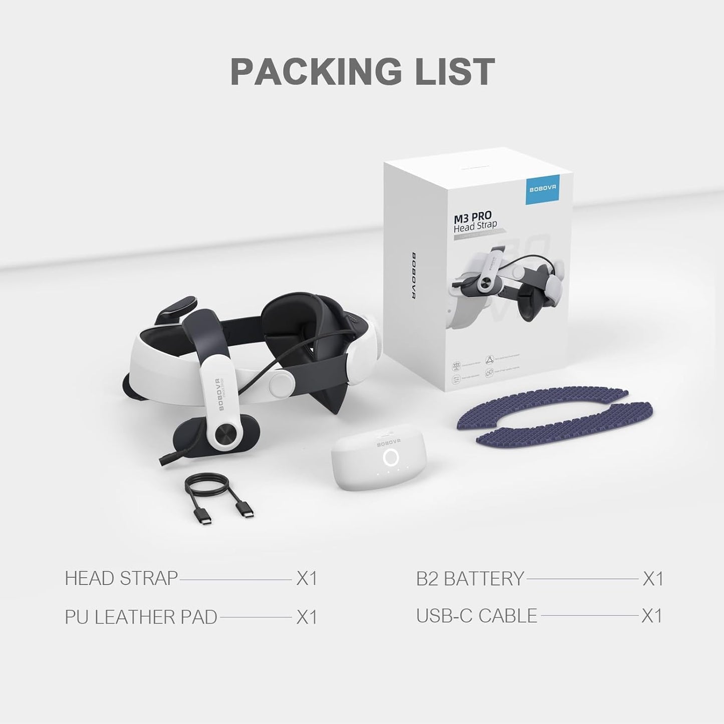 BOBOVR M3 Pro Strap mit Akku,Kompatibel mit Meta Quest 3/Quest 3S