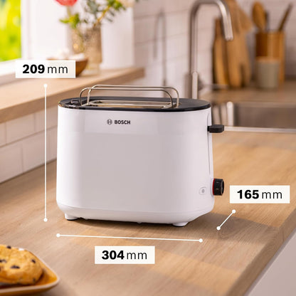 Bosch Kompakt Toaster MyMoment TAT2M121 für 2 Scheiben, 800 Watt, Weiß matt