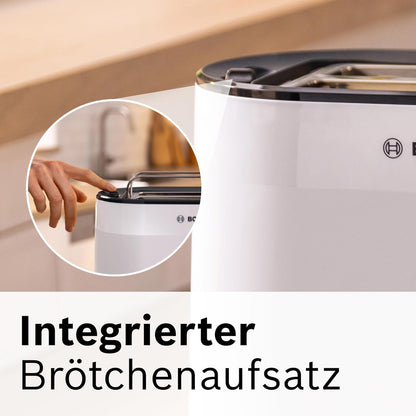 Bosch Kompakt Toaster MyMoment TAT2M121 für 2 Scheiben, 800 Watt, Weiß matt