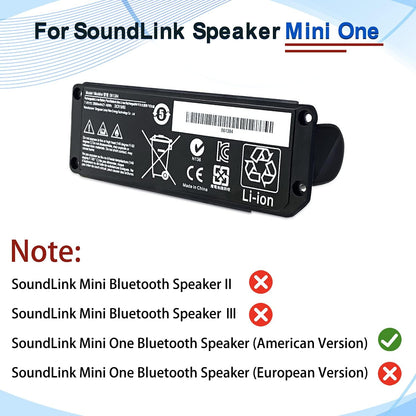 BOWEIRUI 061384 Lautsprecher-Akku NUR passend für Soundlink Mini I One, SoundLink Mini Bluetooth-Lautsprecher One Series/Soundlink 061385 061386 063404 063287 (7,4 V 17 Wh 2230 mAh)