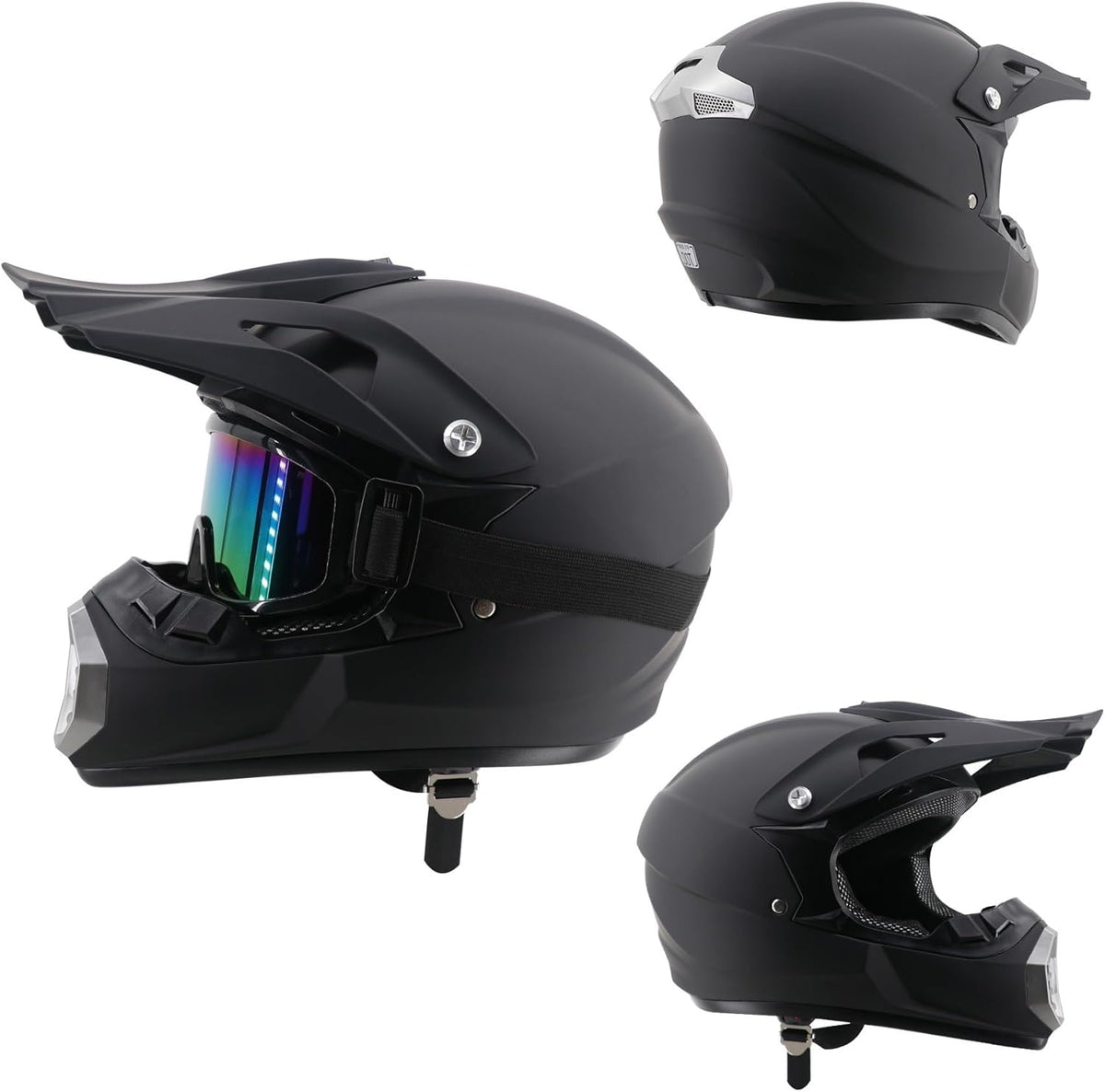 Motocross Motorrad Helm Set (XL) Fullface Helm, Herren Damen Jugend Downhill Motorradhelm,  XL