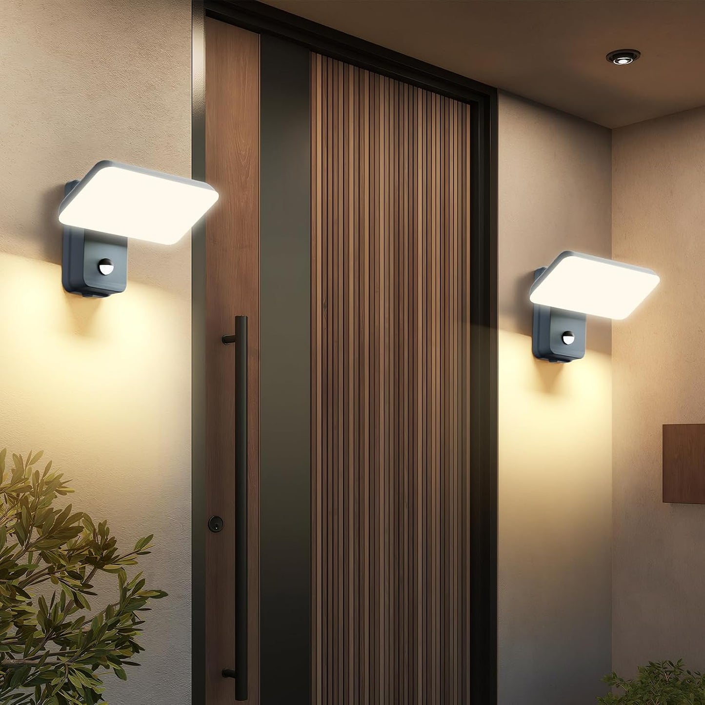 Brightower 24W Außenwandleuchte mit Bewegungsmelder,IP65 LED,Schwenkbar (Anthrazit)