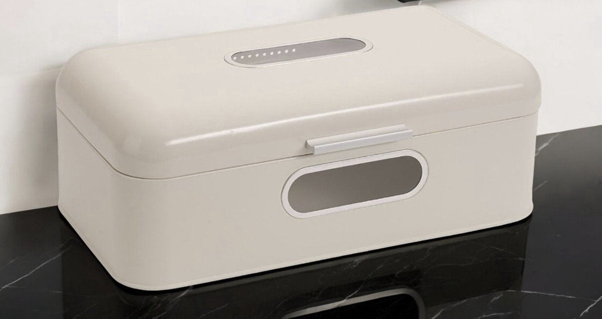 MVPower Brotkasten mit Sichtfenster Metall Brotbox Brotdose mit Luftzirkulation 42x23x16 cm