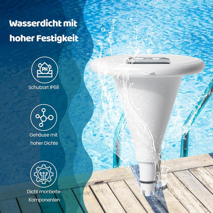 briidea Kabelloses Digitales Schwimmbad-Wasserprüfgerät Mit Zwei Displays