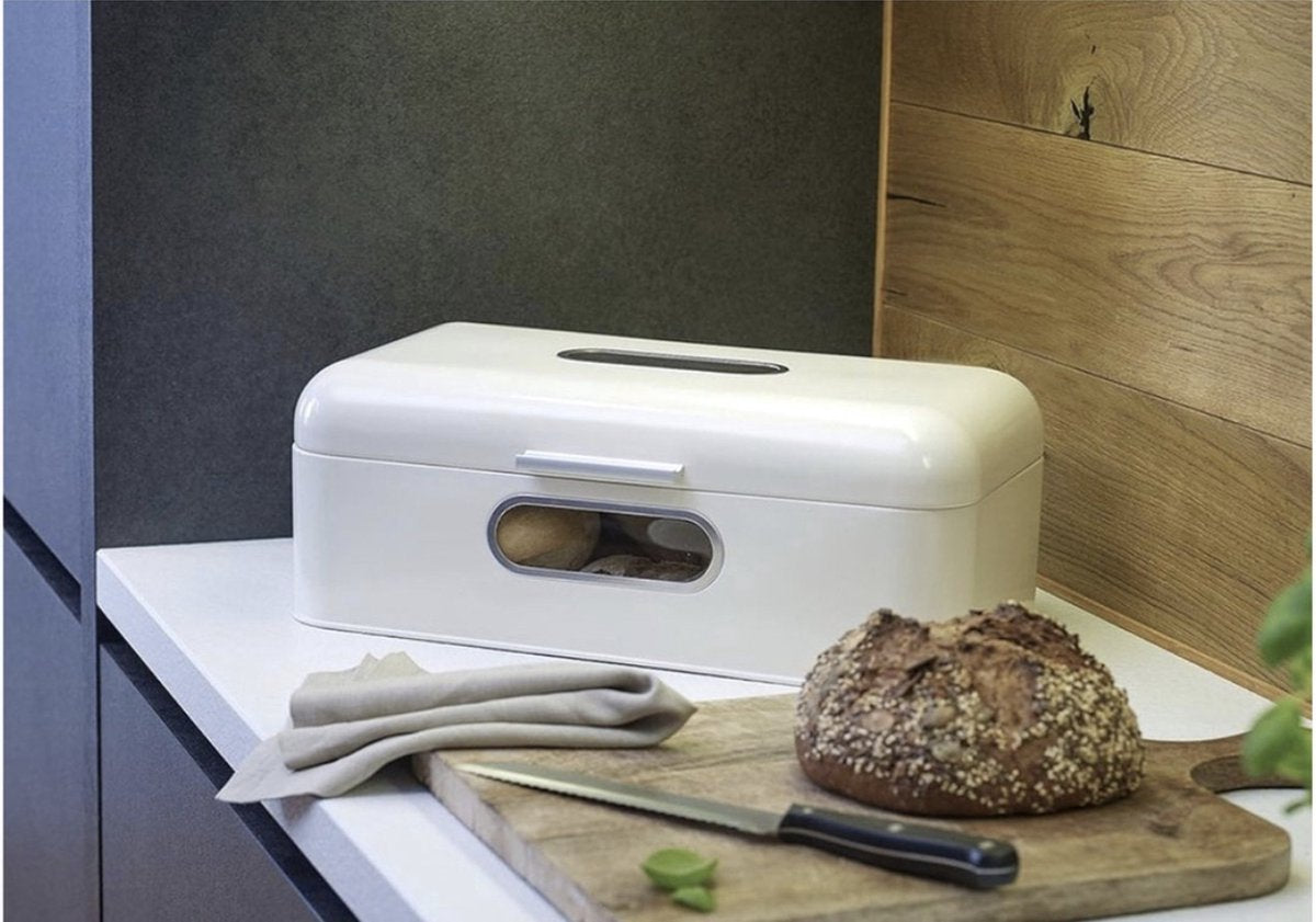 MVPower Brotkasten mit Sichtfenster Metall Brotbox Brotdose mit Luftzirkulation 42x23x16 cm
