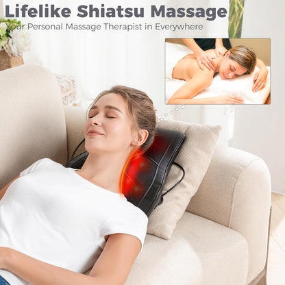Brelley Massagegerät, Nackenmassagegerät mit Wärme, Shiatsu Rückenmassagegerät