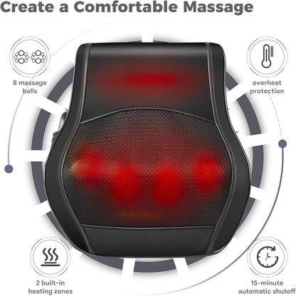 Brelley Massagegerät, Nackenmassagegerät mit Wärme, Shiatsu Rückenmassagegerät