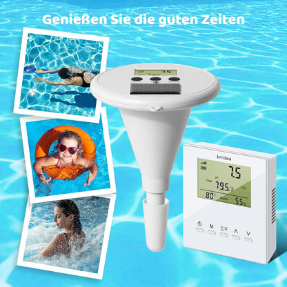 briidea Kabelloses Digitales Schwimmbad-Wasserprüfgerät Mit Zwei Displays