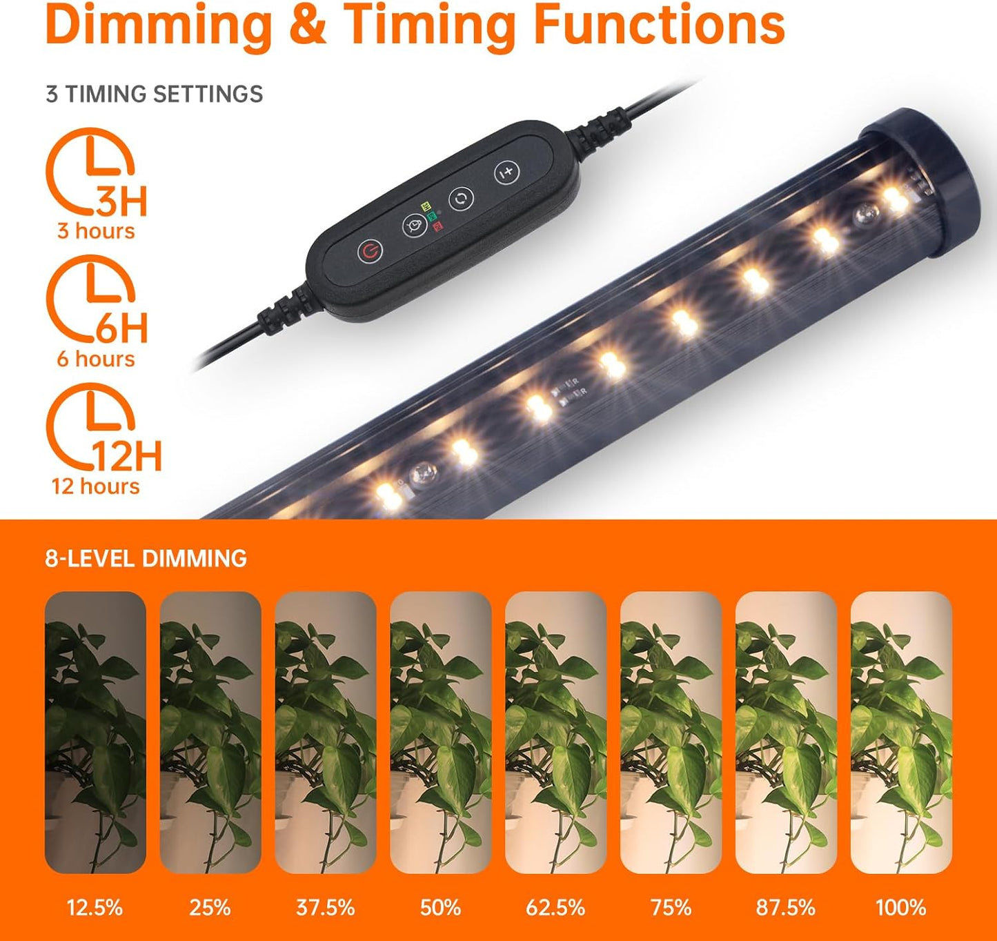 Bstrip Pflanzenlampe, Stehende Wachstumslichter für Zimmerpflanzen, T10 Vollspektrum