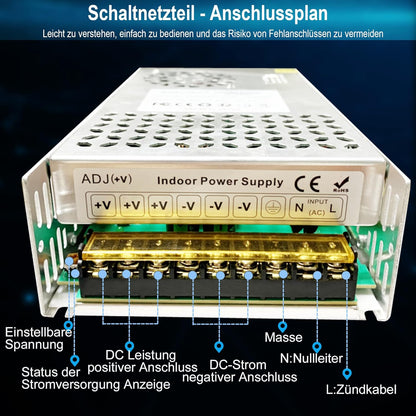 Bosytro 12V 50A 600W Schaltnetzteil, 12V Universal geregelter Netzteil (SMPS) LED Trafo