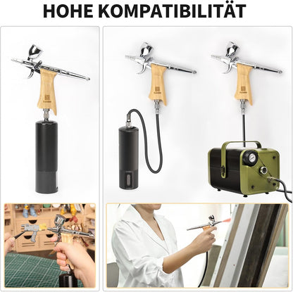 Bucasso Airbrush Kit, Air Brush Sprühpistole mit 0,3 mm/0,5 mm/0,8 mm Nadeln/Düsen-Sets