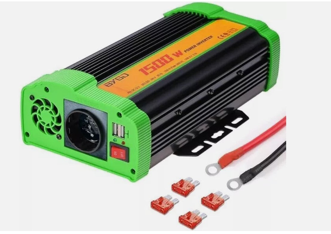 BYGD Wechselrichter Stromwandler | 12V zu 220V 230V 1500W