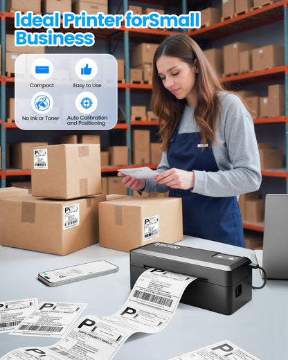 ByteCintia Bluetooth Etikettendrucker, DHL Thermodrucker 4x6 Label Printer