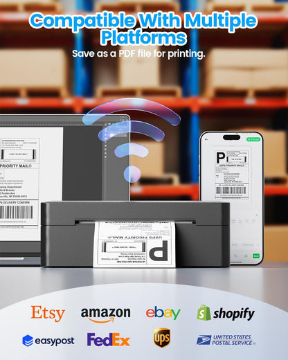 ByteCintia Bluetooth Etikettendrucker, DHL Thermodrucker 4x6 Label Printer