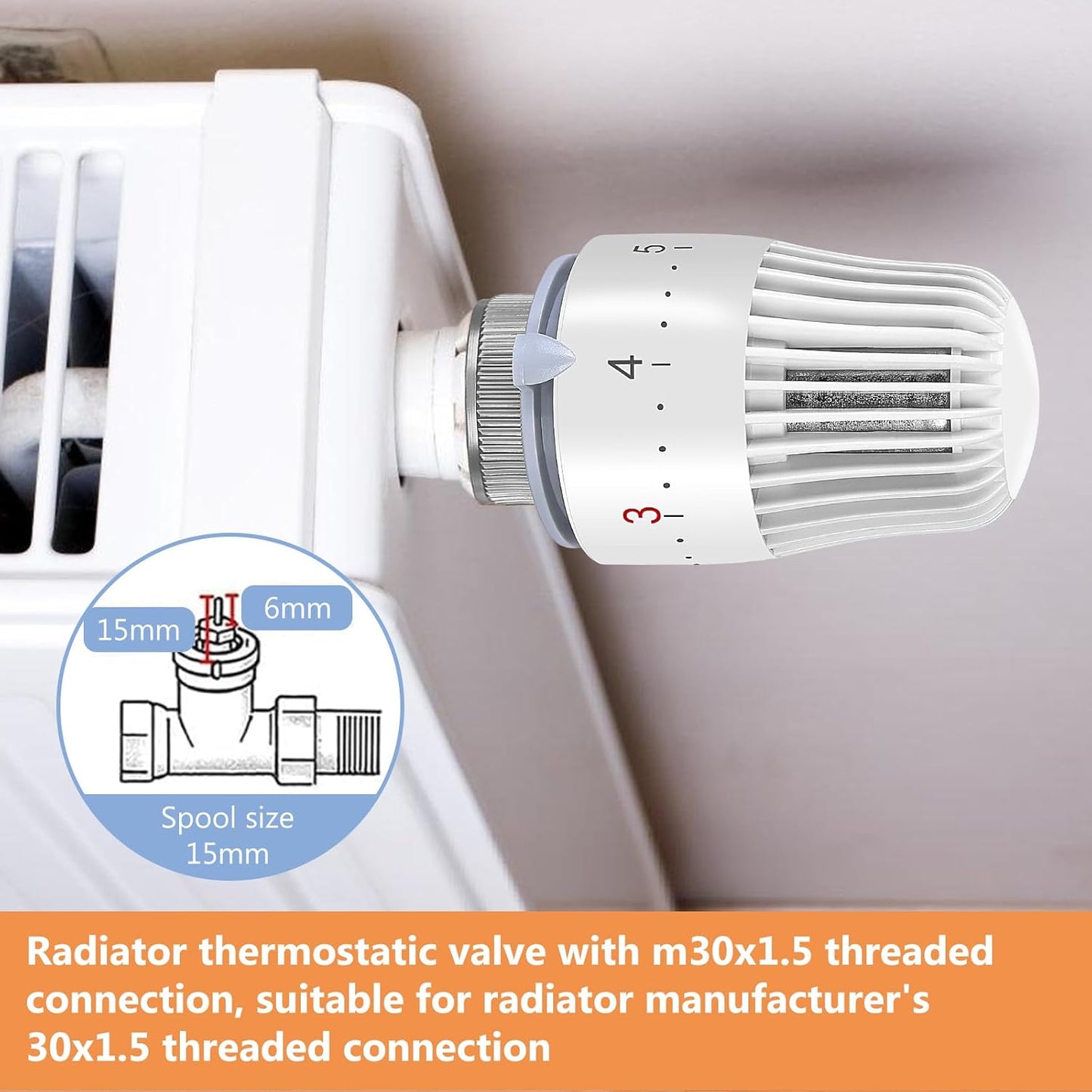 Heizungsthermostat Heizkörperthermostat Thermostatkopf Heizungsregler 4 Stück