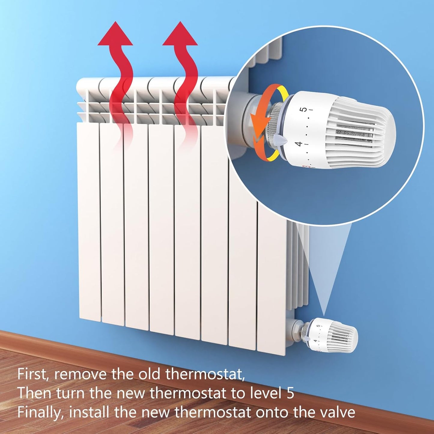 Heizungsthermostat Heizkörperthermostat Thermostatkopf Heizungsregler 4 Stück