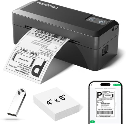 ByteCintia Bluetooth Etikettendrucker, DHL Thermodrucker 4x6 Label Printer