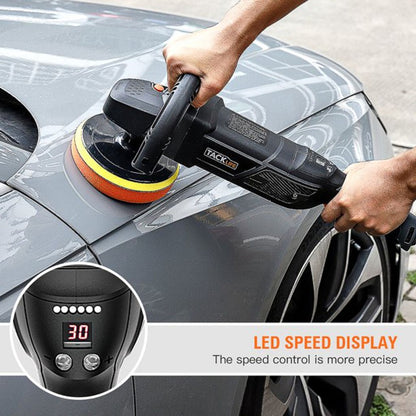 Tacklife PPGJ01A 7-Zoll-12,5-Ampere-Poliermaschine mit variabler Geschwindigkeit, digitalem Bildschirm und LCD-Anzeige, abnehmbaren Griffen