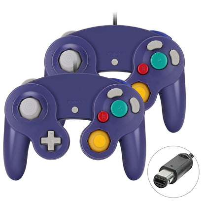 Yideng GameCube Controller 2er-Pack, Classic Wired Vibration Gamepad, Kompatibel Mit Wii U/Wii/PC/Switch, Lila-Blau
