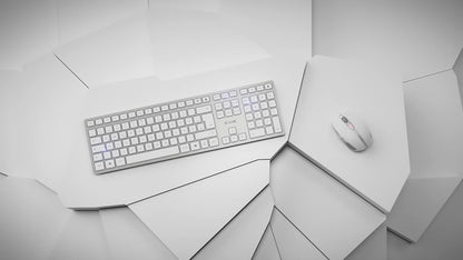 CHERRY DW 9100 SLIM Ensemble clavier et souris sans fil, argent, blanc 