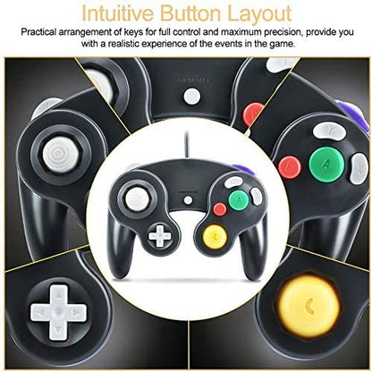 Yideng Gamecube Controller, 2er-Pack Classic Wired Gamecube-Controller Vibration Schwarz