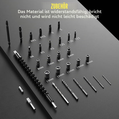 CONENTOOL 21V Akku Bohrschrauber, Schlagbohrschrauber mit 45Nm Drehmoment, 2× 2,0Ah Akkus