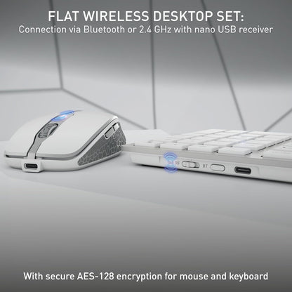 CHERRY DW 9100 SLIM Ensemble clavier et souris sans fil, argent, blanc 