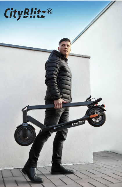 CITY BLITZ CB064SZ Moove E-Scooter mit Straßenzulassung (8,5 Zoll, Schwarz)