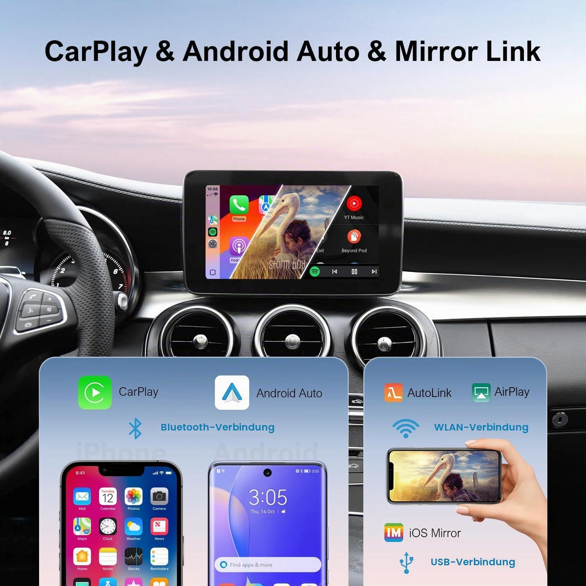 Chaowei Wireless CarPlay Nachrüst-Kit für Mercedes Benz NTG 5.0/5.1 Android