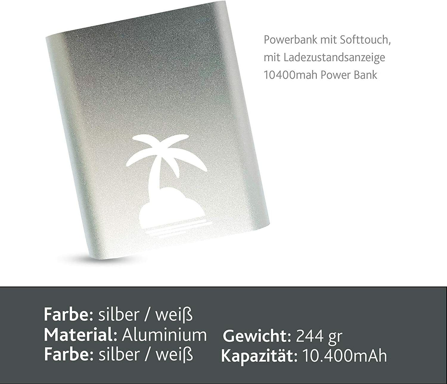 CallStar 10400 mAh CSMPB-10 Powerbank aus Metall