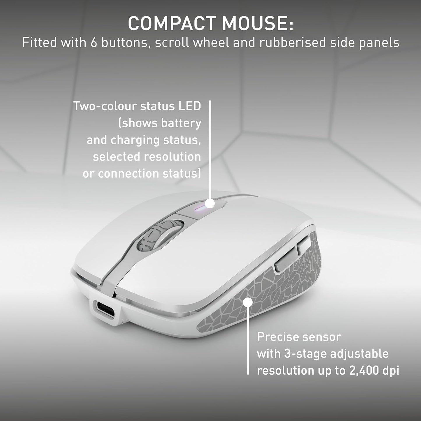 CHERRY DW 9100 SLIM Ensemble clavier et souris sans fil, argent, blanc 