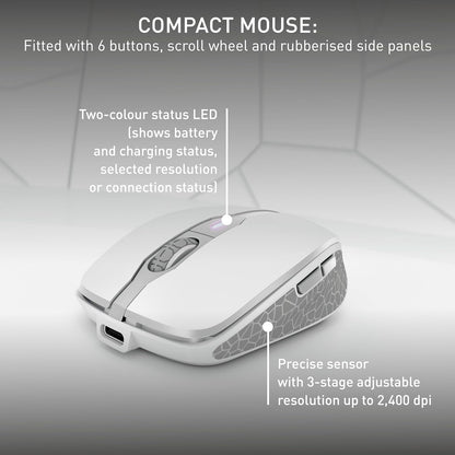 CHERRY DW 9100 SLIM Ensemble clavier et souris sans fil, argent, blanc 