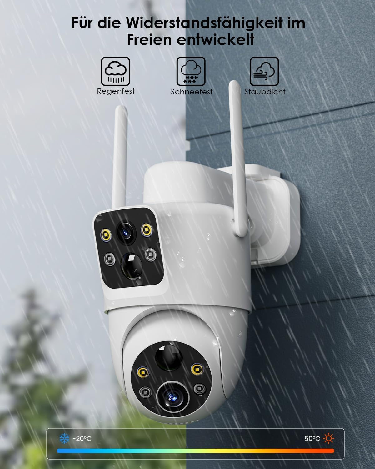 CZEview G6 Pro 4MP Überwachungskamera Aussen Solar, 2.4GHz  360° PTZ,Dual PIR