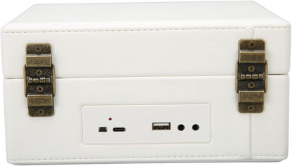 Tragbarer CD-Player,Plattenspieler mit Stereo-Sound mit zwei Lautsprechern, (weiß)