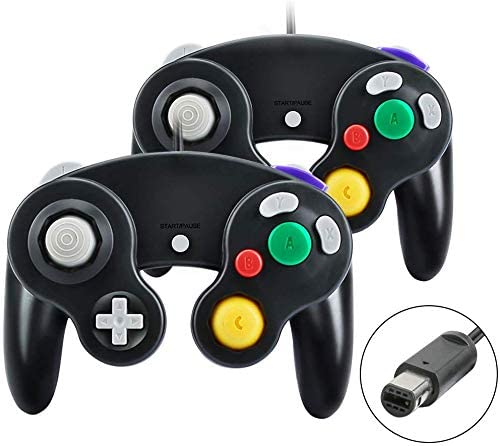 Yideng Gamecube Controller, 2er-Pack Classic Wired Gamecube-Controller Vibration Schwarz