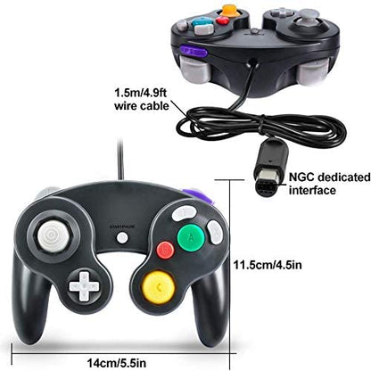 Yideng Gamecube Controller, 2er-Pack Classic Wired Gamecube-Controller Vibration Schwarz