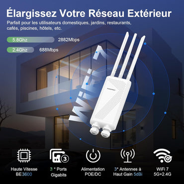 COMFAST WiFi7 BE3600 WiFi Repeater Outdoor Dual-Band EW87