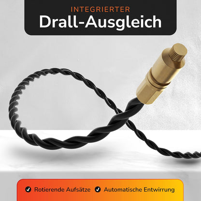 Capritool Kabeleinziehhilfe 30m Flexible Einziehfeder und Zugdraht inkl. 5 Adapter