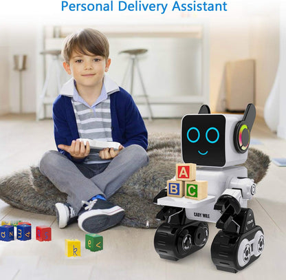 Cady Wile Smart RC Robot Toys pour enfants avec exercice et contrôle comportemental, jouets robots avec Gehen, Tanzen, Singen, Sprechen und Übertragen von Gegenständen, Robotik programmable intelligent (blanc)