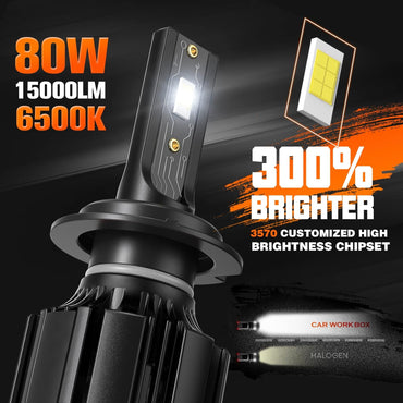 CAR WORK BOX H7 LED-Autolampen,28.000 lm, 130 W, 6500 K,2er-Pack