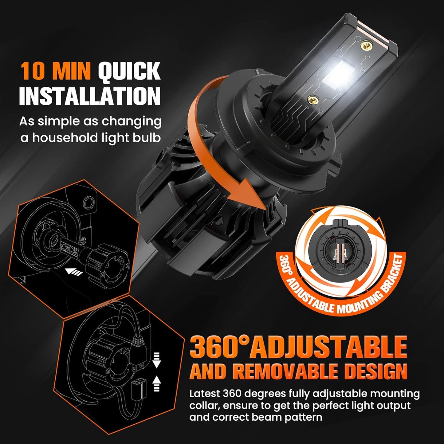 CAR WORK BOX H7 LED-Autolampen,28.000 lm, 130 W, 6500 K,2er-Pack