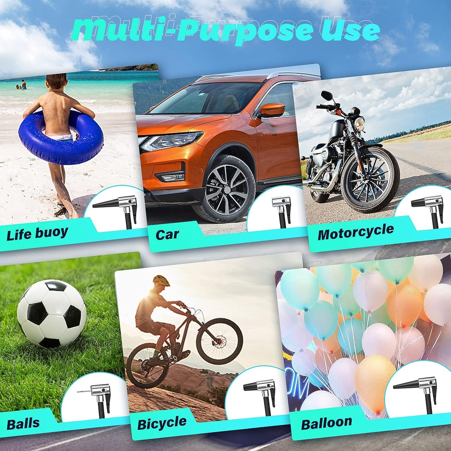 Luftpumpe für Autoreifen (bis zu 50 PSI)