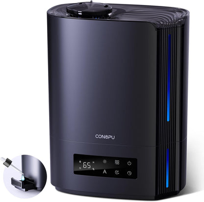 CONOPU Luftbefeuchter, 6L Luftbefeuchter Schlafzimmer für Large Räume, 60h Diffuseur d'arômes pour Schlafzimmer Kinderzimmer Pflanzen, 300 ml/h, Noir